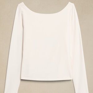 Banana Republic Soft Stretch Open Back Long Sleeve Top